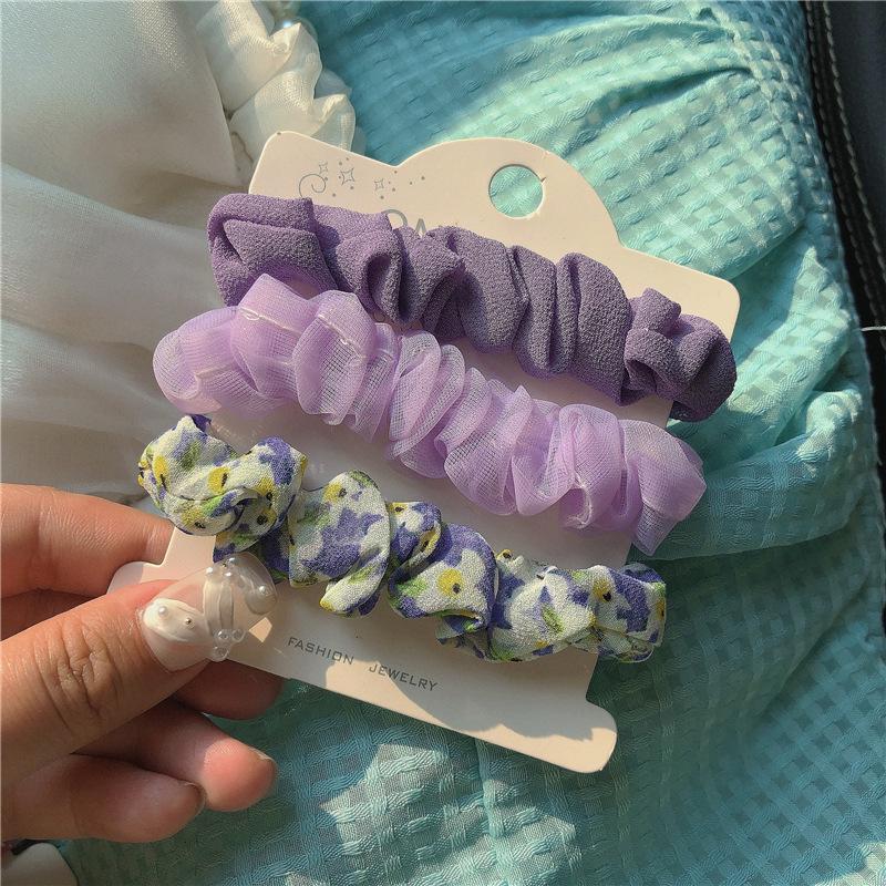 Spring Colors: 3-Pack Floral Hair Band Set - Fresh Blue & Pink Hair Accessories