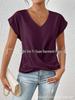 2026 Bestseller Women's Solid V-neck Short-Sleeve T-shirt - Elegant Spring/Summer Top