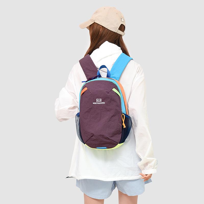 Lightweight Water-Repellent Colorblock Travel Backpack for Men and Women