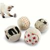1‑4 Pcs Sound‑emitting Cat Chase Ball Toy, Random Cartoon Print, Heavy‑duty Canvas Material, Battery‑Free Interactive Kitten Pla