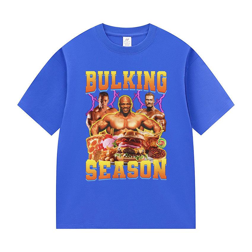 Bulking Season Kevin Levrone Funny Gym Meme T-Shirts Men fashion print Short Sleeve T-shirt Unisex summer Cotton Tees Streetwear