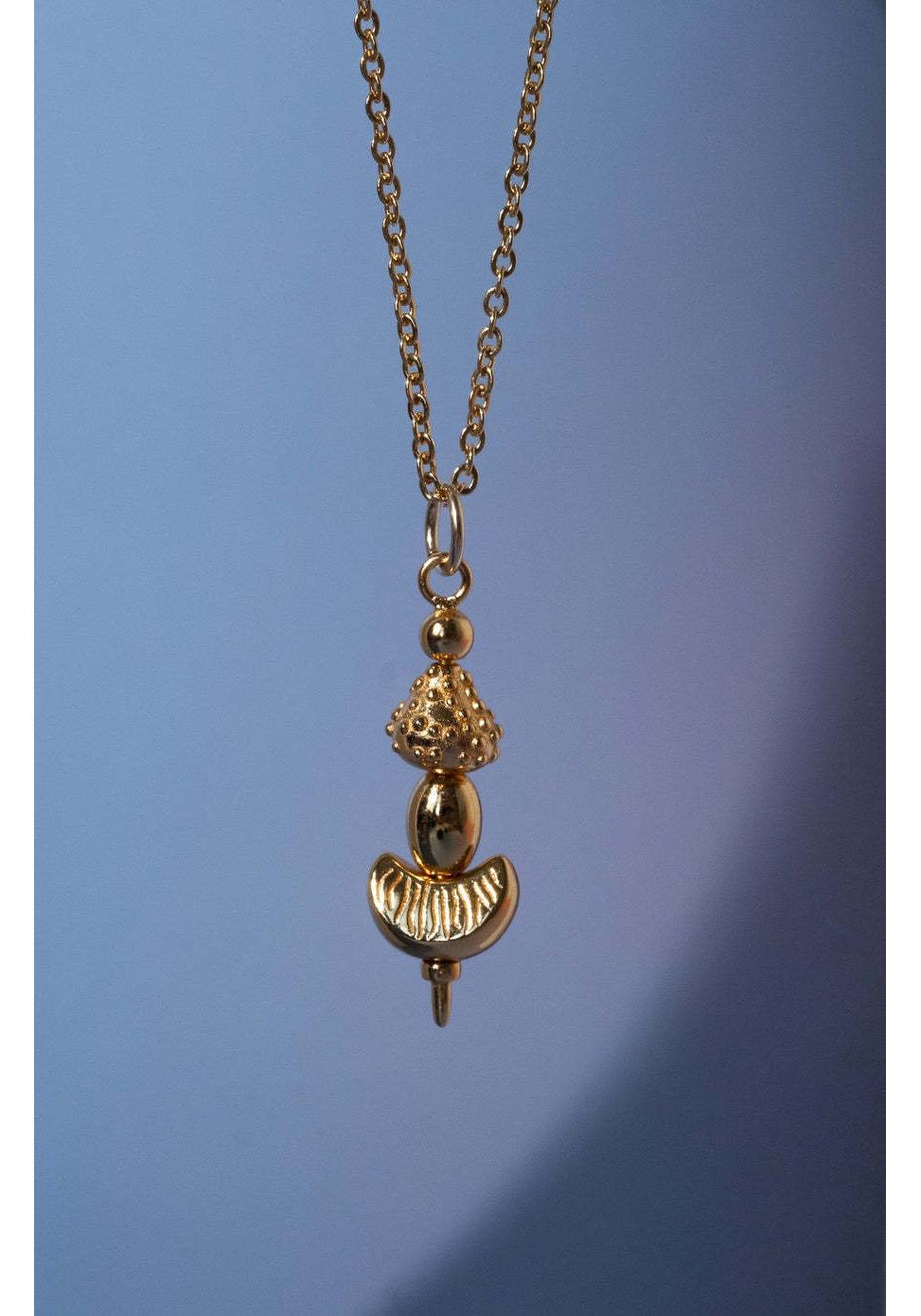 18k Gold-Plated Titanium Fruit Pendant Necklace with Hawthorn Candy Design