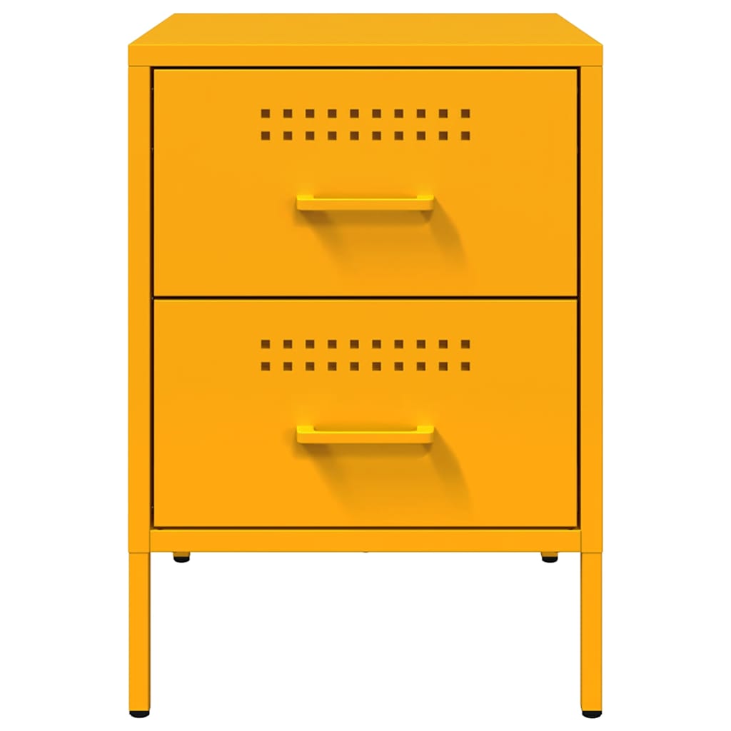 Nightstands 2 Pcs Mustard Yellow 36 X 39 X 50.5 Cm Steel