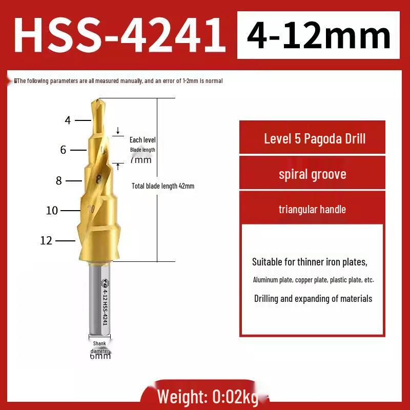 Tiangong Pagoda High-Hardness Universal Step Drill Bit Set for Stainless Steel