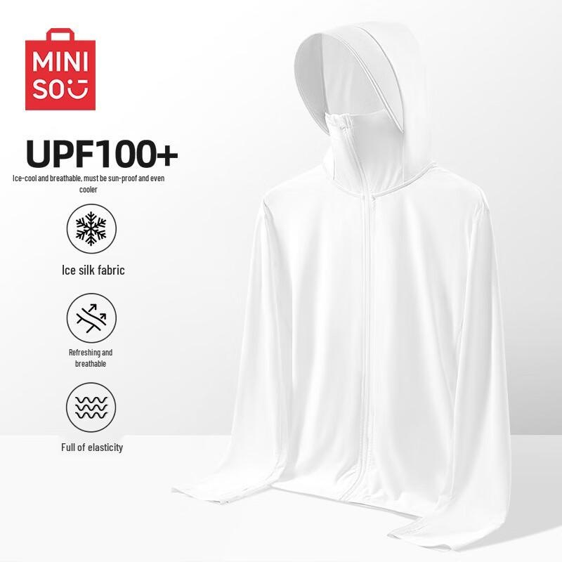 MINISO Men s UPF100+ Cooling Ice Silk Sun Protection Hoodie with Large Brim 3XL