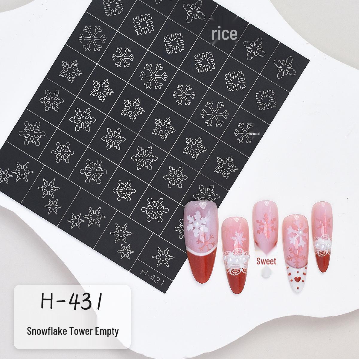 

Christmas Snowflake & Tree Nail Art Stickers - Cute Cartoon Deer & Stars Decals