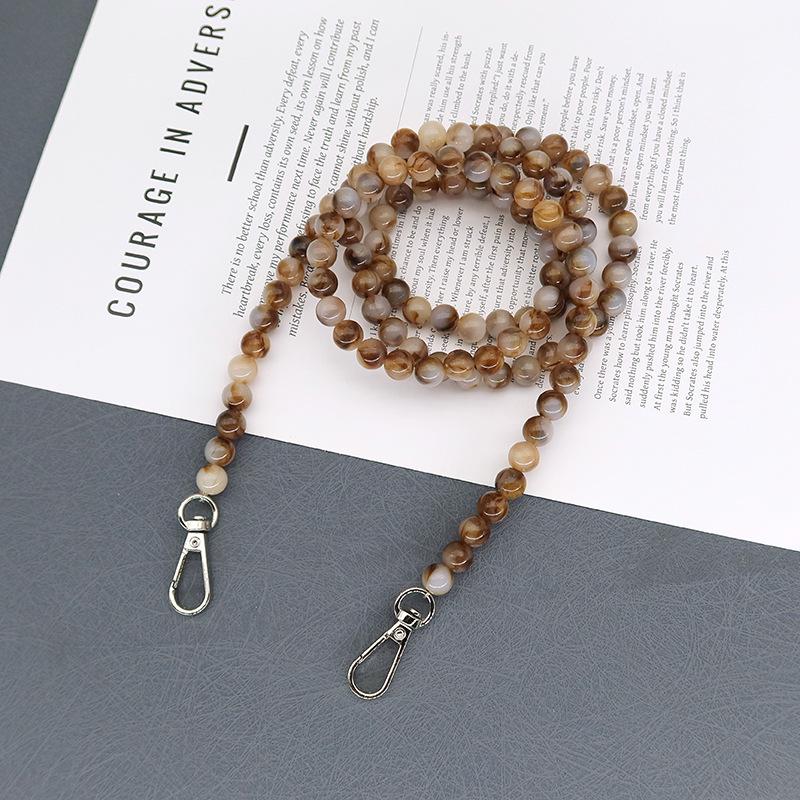 Two-tone Coffee Leopard Bee Print Chain Handbag with Crossbody Shoulder Strap