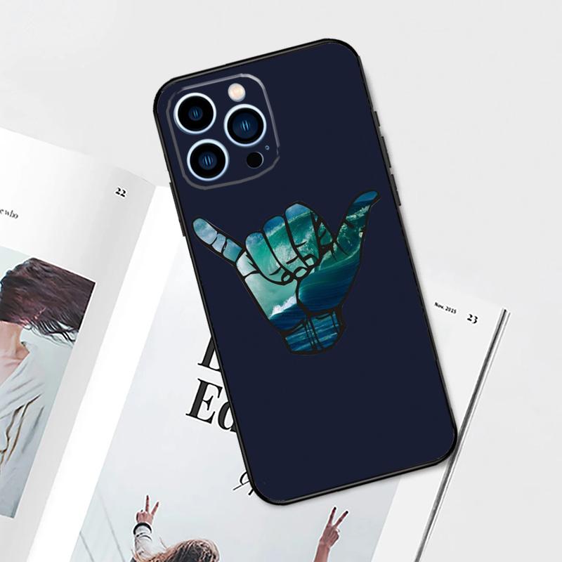 Surfer Surf Hang Loose Shaka Case For iPhone 17 Pro Max 17 Air 11 14 15 16 Pro Max 12 13 mini 16 Plus 16e Phone Cover