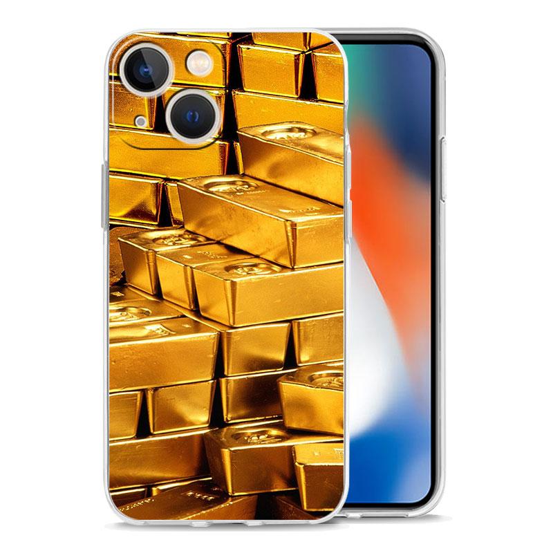 Phone Case For iPhone 17 Cases iPhone Air 16 15 12 13 14 Pro Max 7 8 Plus 16Pro iPhone11 Clear Soft Cover Gold Art