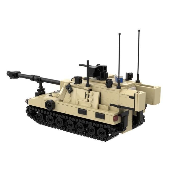 Self-propelled Artillery Building Block Military Series M109 Paladin Camo Version Tank Model Originality Bricks Creative Gifts