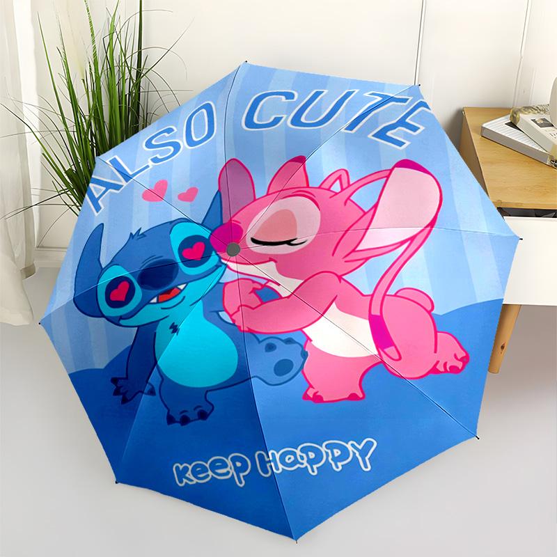 Stitch Stars Fantasy Artwork Portable Automatic Umbrella Folding Umbrella with 8 Ribs Foldable Design All-Season Use Vibrant Pattern Umbrella