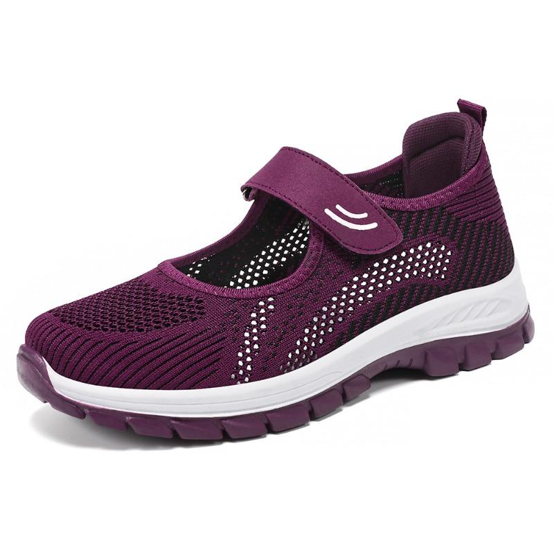 Women's Mesh Walking Shoes, Breathable Shoes for Middle-aged and Elderly Mothers, Hook-and-loop Closure Women's Shoes, Elderly Shoes.