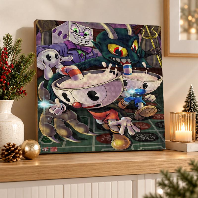 Cuphead Diamond Painting Kit 5D Full Drill DIY Diamond Mosaic Wall Art Home Decor