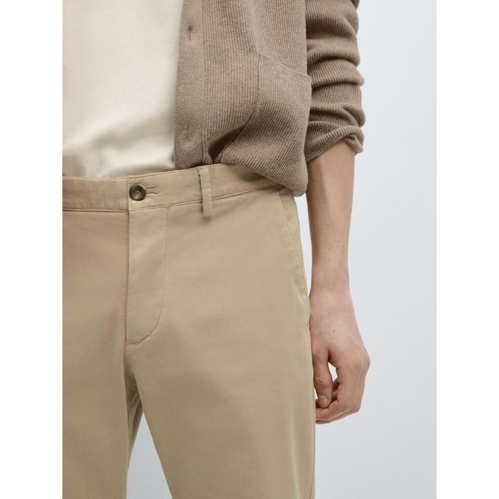 Masimodutti Slim Fit Micro Textured Pants