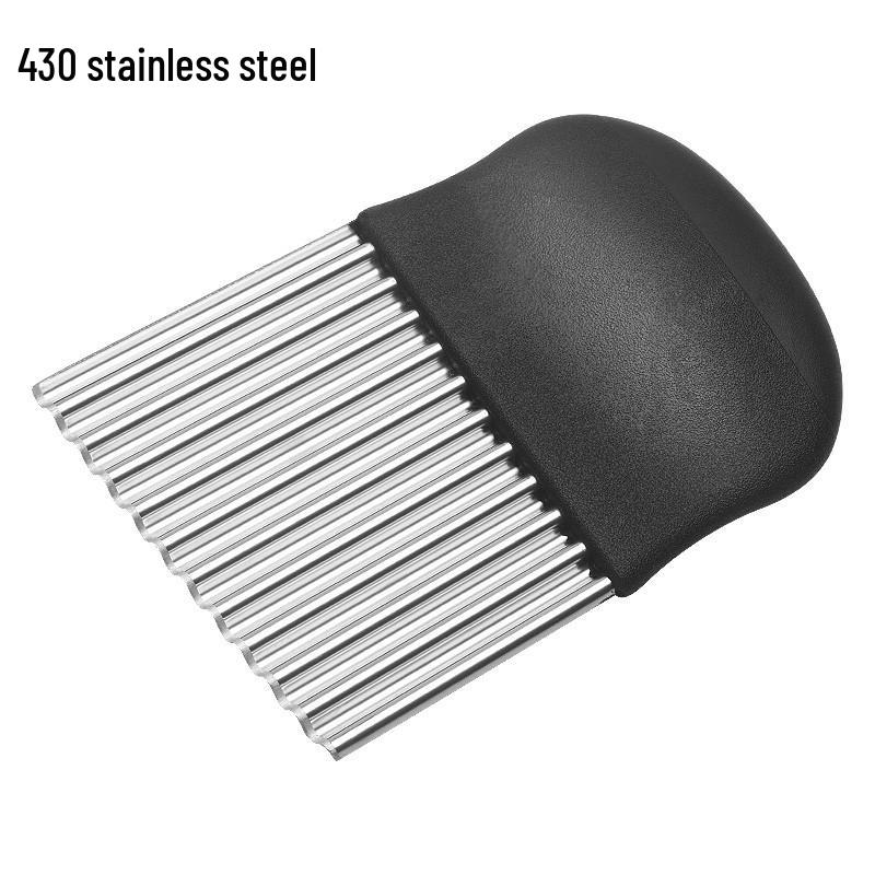 Wolf Tooth Wavy Potato & Vegetable Cutter - 304 Stainless Steel Chip & Flower Knife.