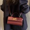 Women's Brand Luxury Lock Bag Retro Trendy Crossbody Bag Large Capacity Square Handbag Flip-top Commuter Bag Casual Shoulder Bag
