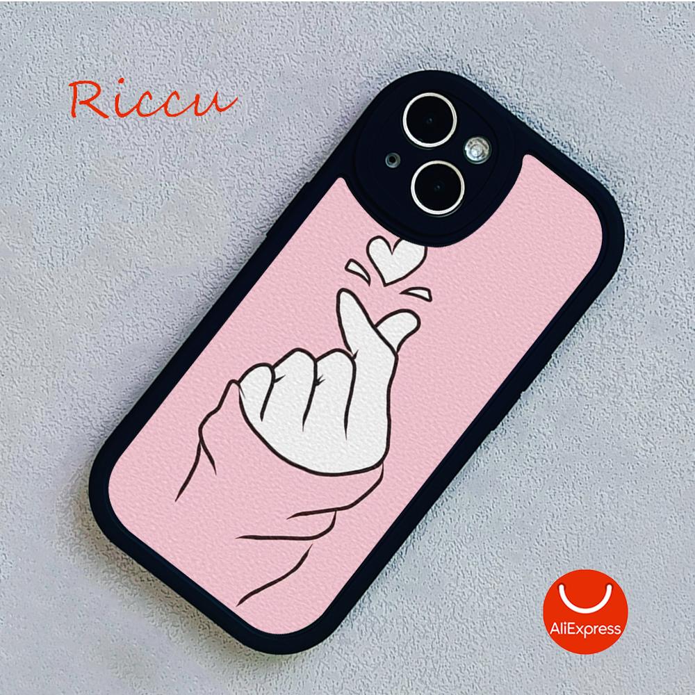 For Iphone 14 Fingertip Love Phone Case for Iphone 14 13 11 12 Pro MAX 13 12 MiNi 7 8 14 Plus X XS XR Lambskin Protective Covers