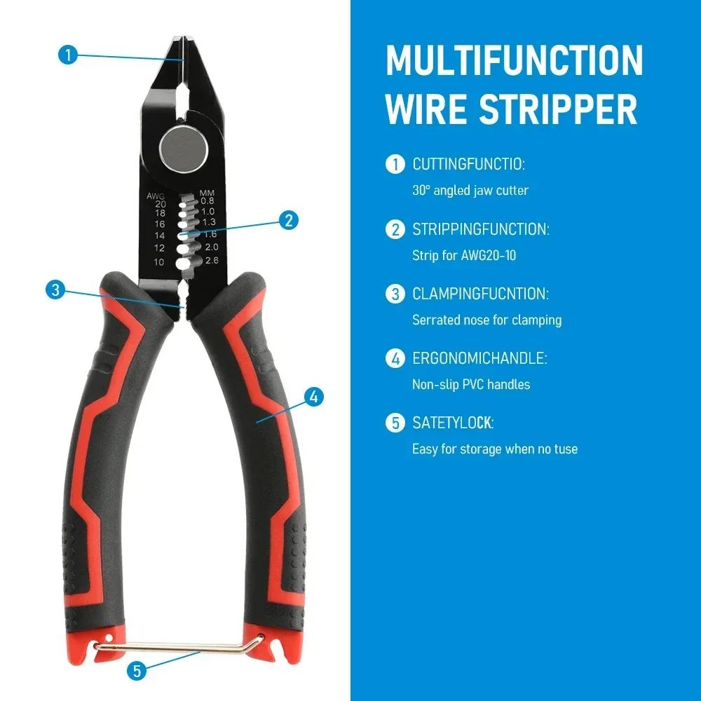 Wire Stripper Pliers Automatic Stripping Cutter Cable Wire Crimping Electrician Repair Tools Wire Stripper Tool Hand Tools