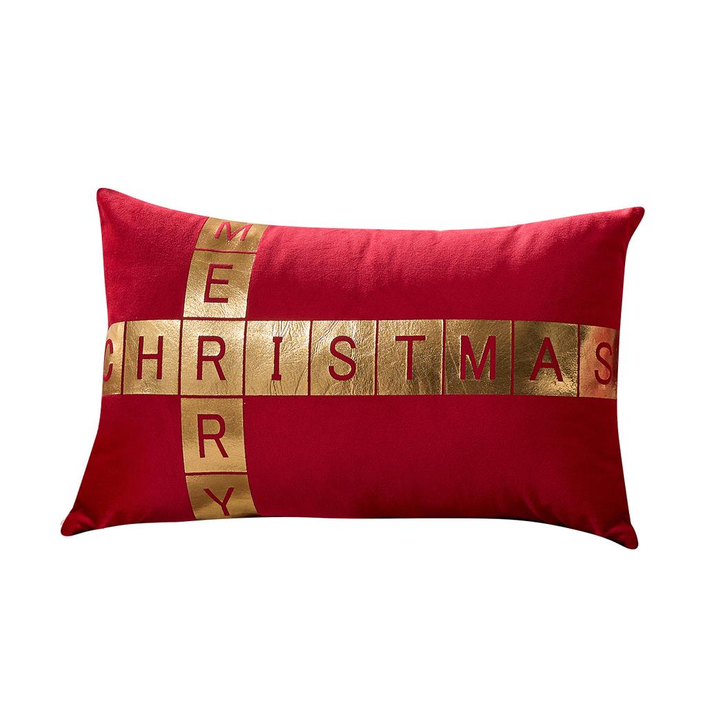 Festive Throw Pillow Cover Gold Foil New Year Christmas Decorative Cushion Cover Modern Home Sofa Couch Decor Pillowcase 45x45cm