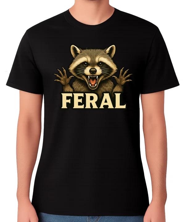 Feral Raccoon Graphic Unisex T-Shirt Funny Wild Animal Humour Tee XL