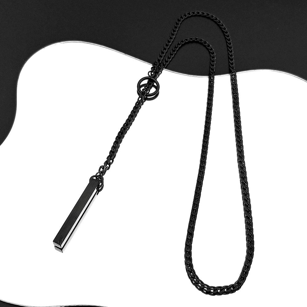 Lariat Stick Pendant Necklace for Women Stainless Steel Gold Color Simple O-Ring Sweater Choker Chian Y-Necklace Jewelry Gifts