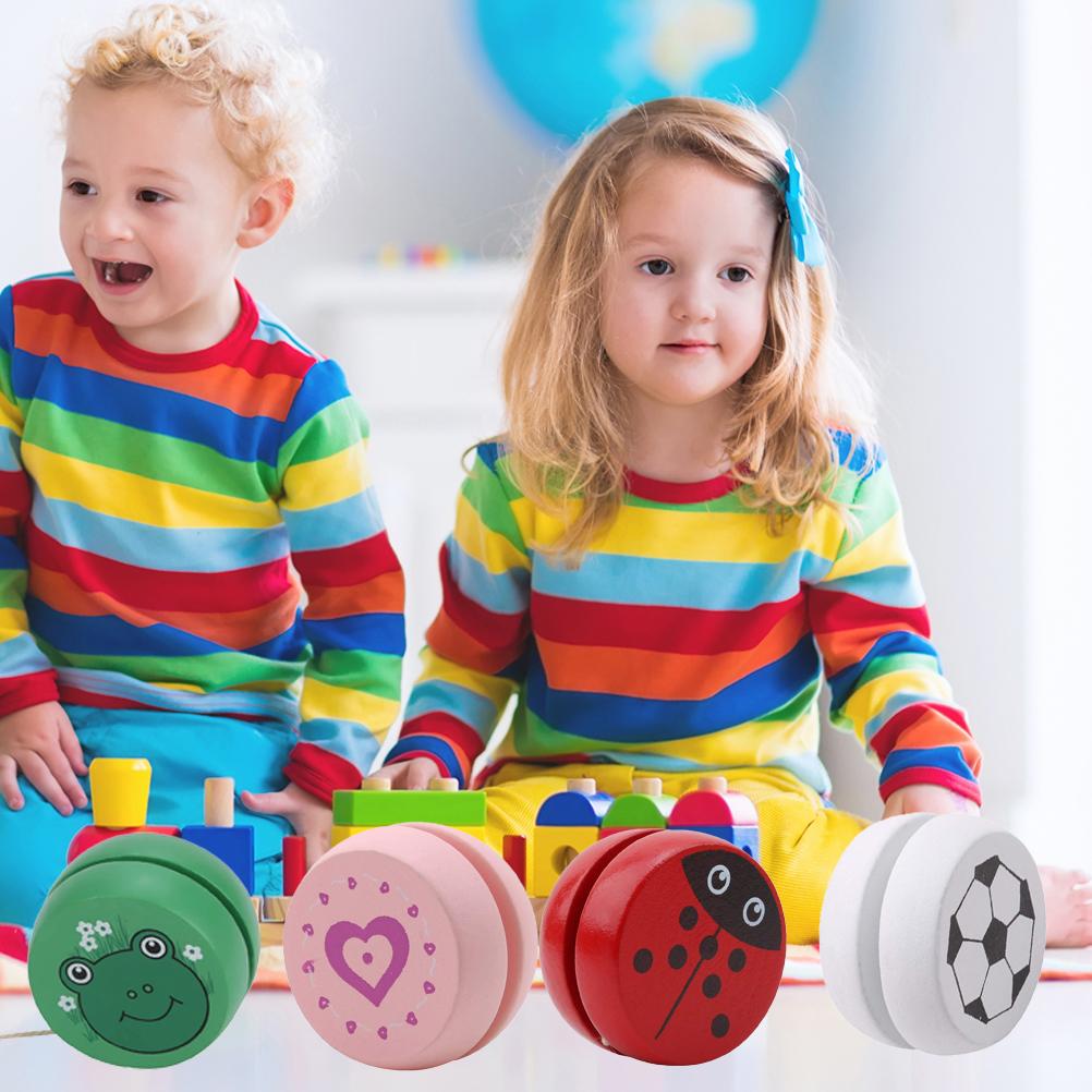 Wooden Yo Yo Toy Cartoon Animal Yo Yo Balls for Kids Birthday Party Preferred Prizes