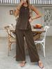 New Spring/Summer Two-Piece Set Striped Tank Top Wide Leg Pants Fashion Outfit