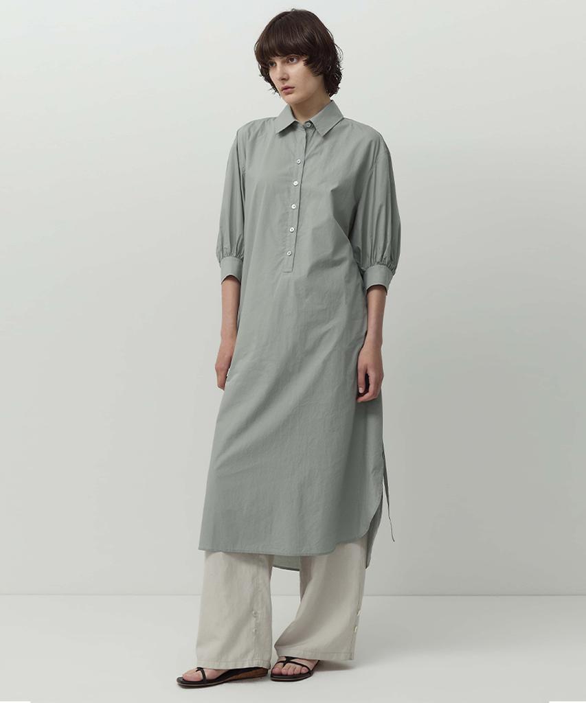 Leopeusaideuhwaiteulabel Natural Half Shirt Dress Dusty Blue