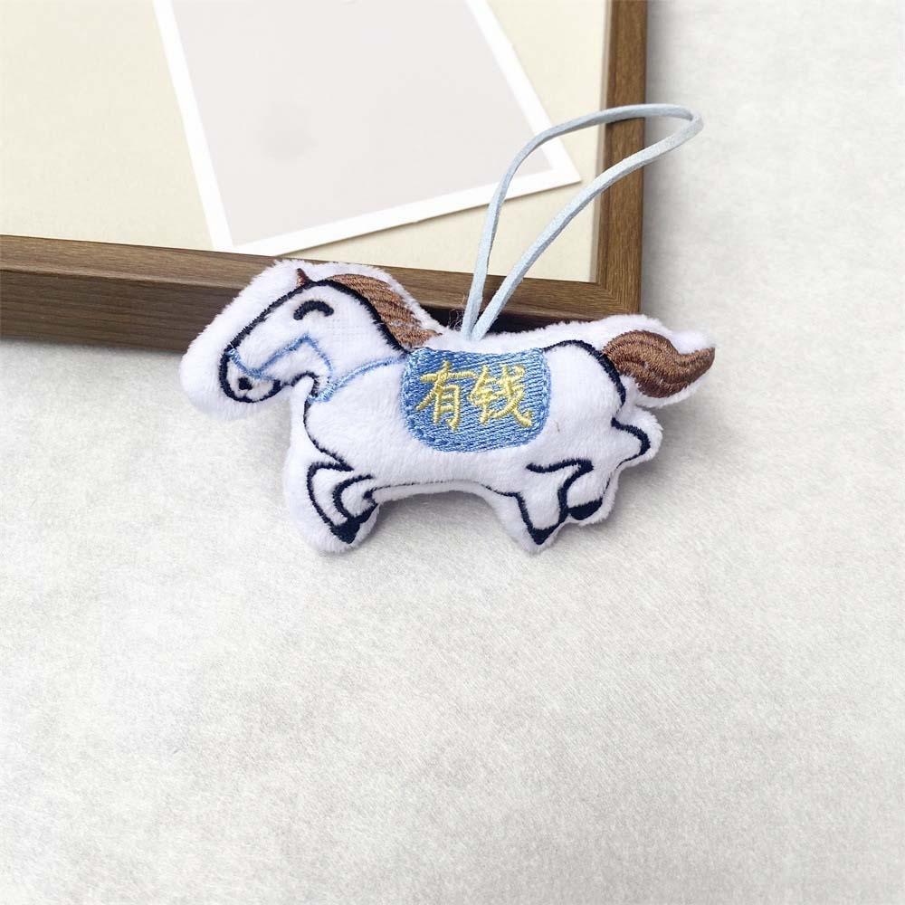Mascot Plush Horse Keychain Creative Cartoon Steed Doll Zodiac Pony Figurine  Home Decoration