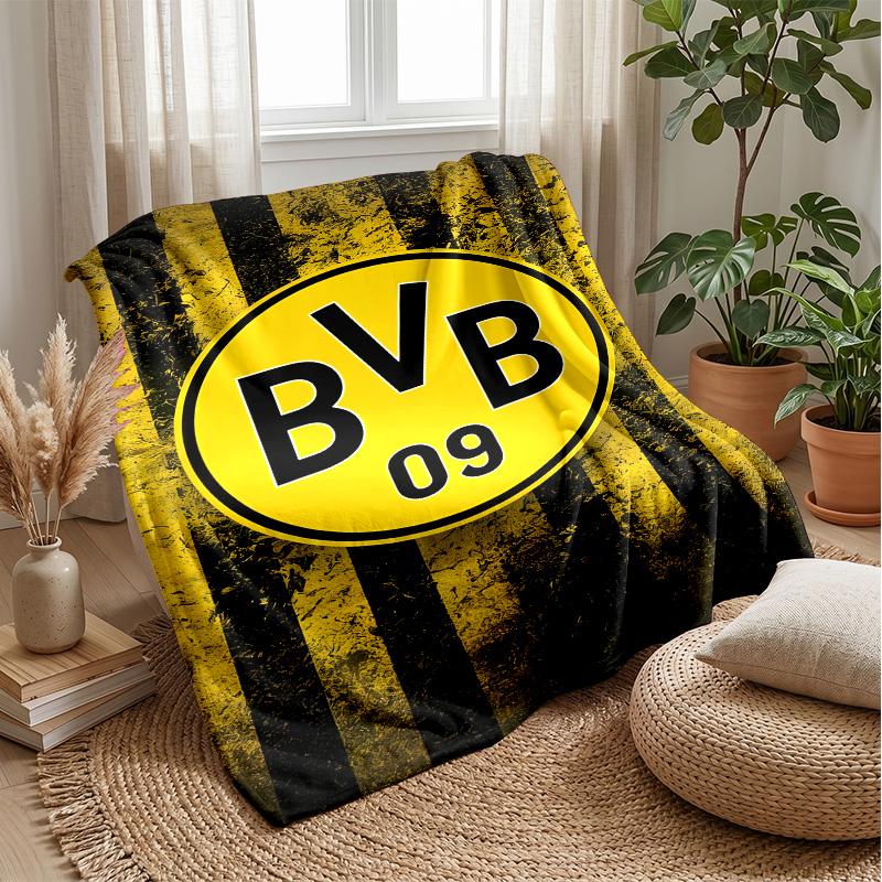 Coperta a tema Borussia Dortmund Morbida coperta in pile di flanella Calda e leggera coperta da divano/letto per la casa