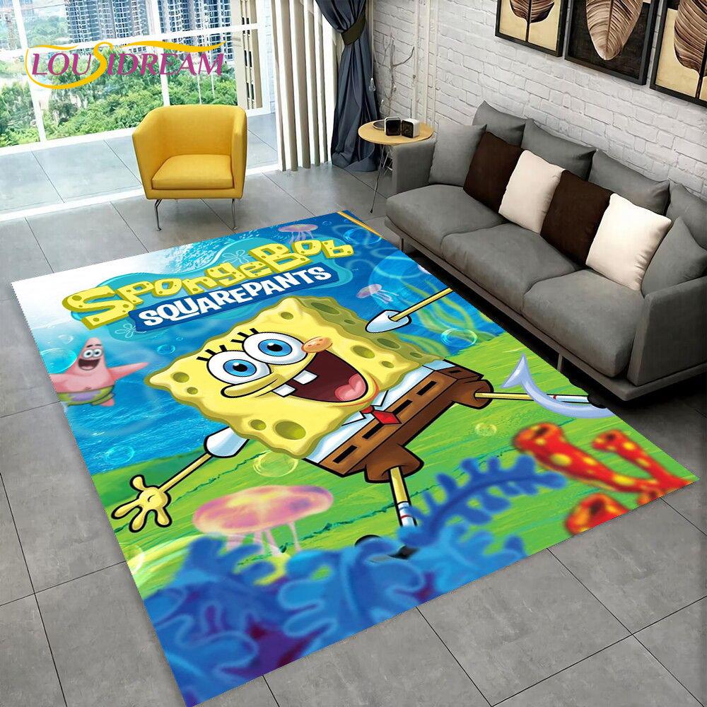 Cartoon S-SpongeBob Area Rug,Carpet Rug for Home Living Room Children Bedroom Sofa Doormat Decor,kids Play Non-slip Floor Mat