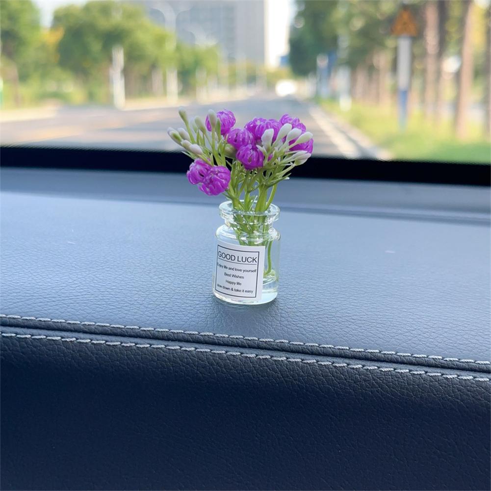 Mini-Auto-Dekoration, Ornamente, Babysbreath, Jasmin-Vase, Glasvase, Mikro-Landschaft, Kaninchen, Auto-Innendekoration, Konsole