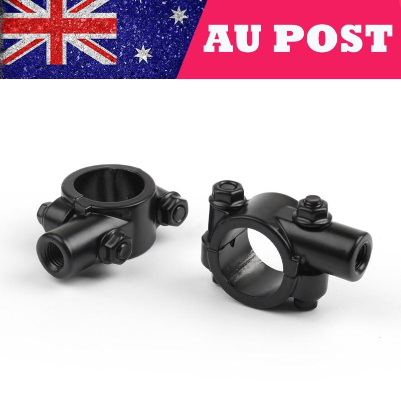 Motorcycle Bike 1" HandleBar 10MM Thread Mirror Mount Holder Clamp Adaptor Black