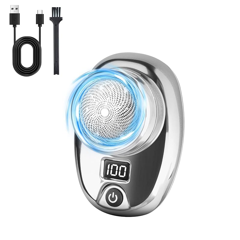 

shaver men s [2025 Innovation] RAINBEAM shaving shaving electric small electric shaver high speed rotary 6 blades Washable Type-C fast charging LED