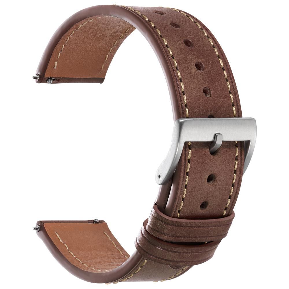 Retro Genuine Cowhide Watch Band Business Full-grain Leather Strap 18mm 20mm 22mm Quick Release Wristwatch Bands with Pin Buckle