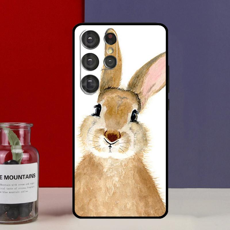 Cute Bunny Rabbit Funda Case For Samsung Galaxy S25 Ultra S9 S10 S20 S21 FE S22 S23 Plus S24 Ultra Phone Cover