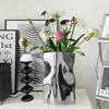 Luxury Morden Flowers Vase Home Decoration Silver Designer Vase Room Decor High-end Accessories Table Decoration Gifts