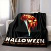 1Pc Halloween Horror Returns Flannel Blanket, Soft And Comfortable, Casual Warm, Camping Travel, Christmas, Halloween Xmas Gift L1204