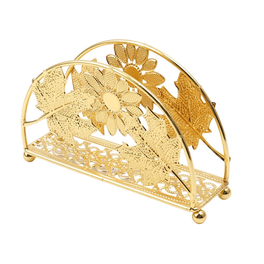 Hollowed-out Design Metal Napkin Holders Flowers&Leaves Tissue Storage Rack  Countertops