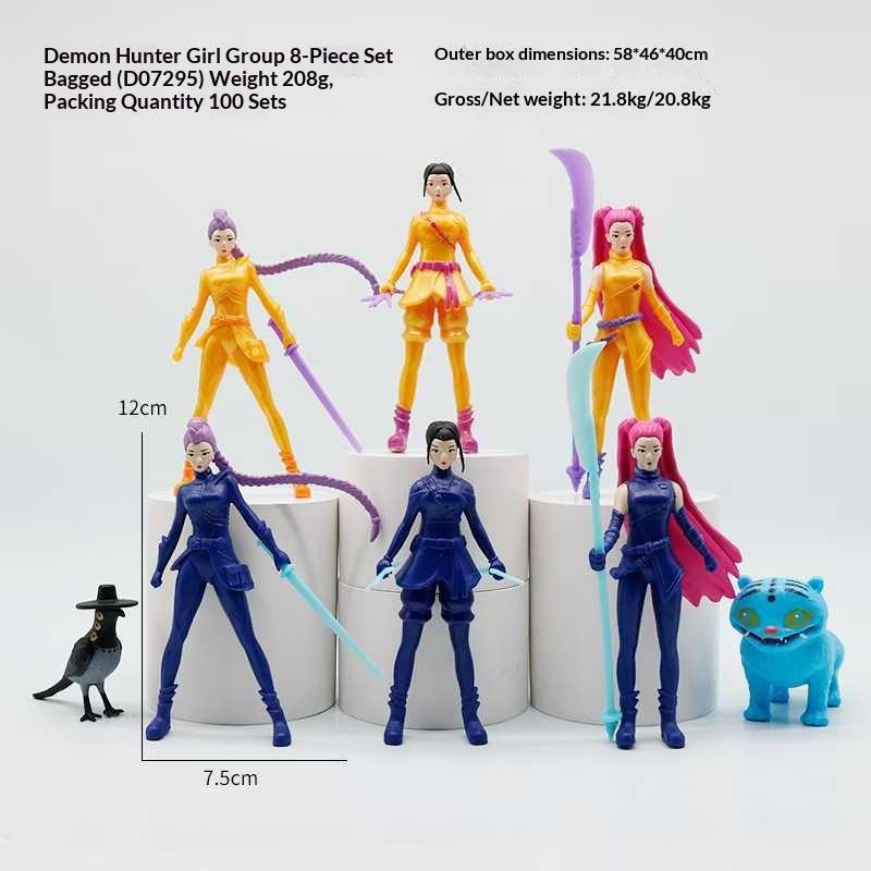 1 Set Kpop Dämonenjäger Figurenmodell Spielzeug PVC Cartoon Gaming Zubehör Schreibtischdekoration Sammlerfiguren Modell Spielzeug
