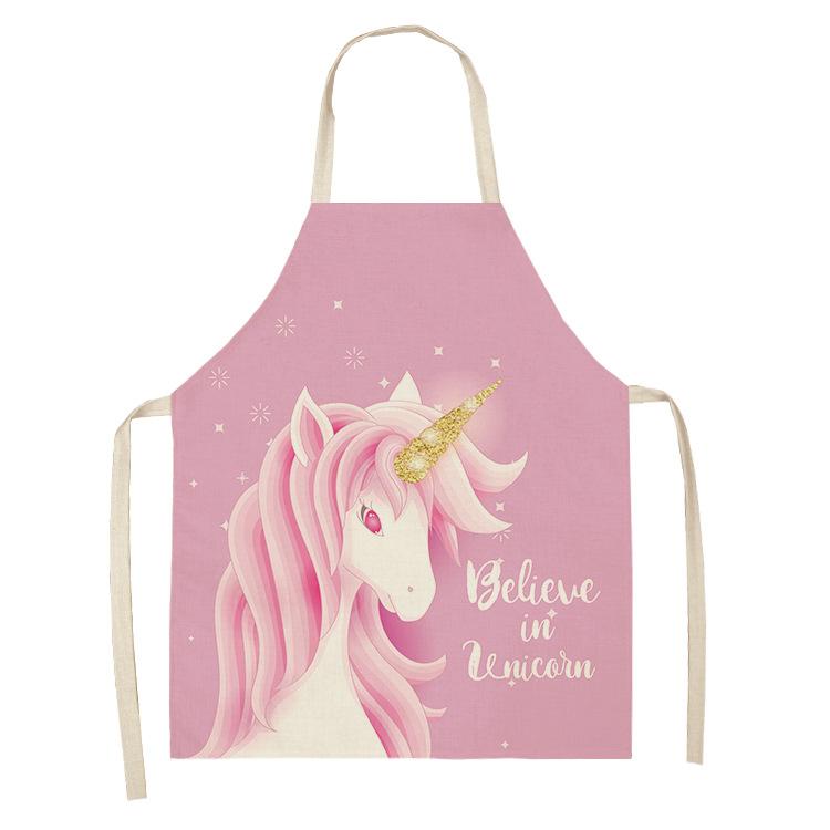Zástěra s potiskem alpaky vzor duhový kůň vhodný do domácnosti a kuchyně děti zástěra zástěra dámské příslušenství na vaření dětská zástěra