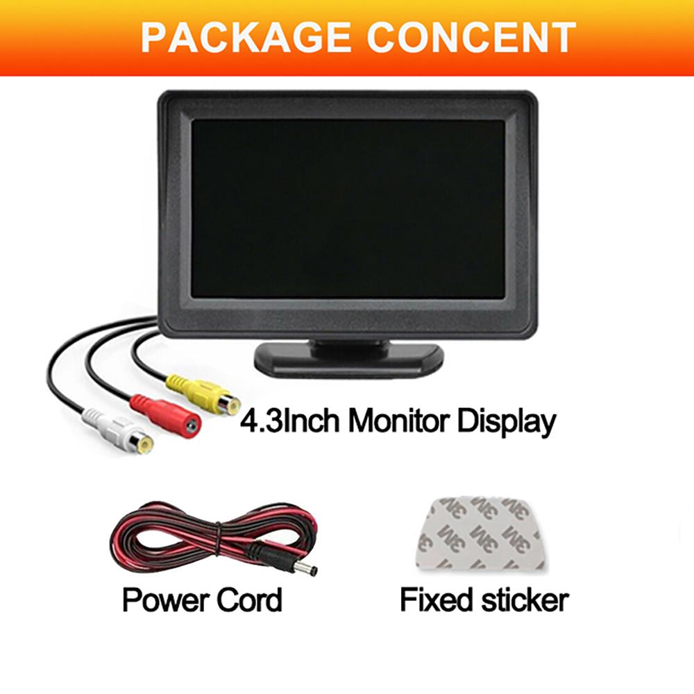 Snadná instalace 4,3palcová zadní kamera s monitorem, couvací kamera pro parkování automobilu, parkovací systém, kamera pro vozidlo