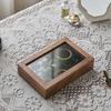 Glass Jewelry Display Box Bracelet Earrings Storage Boxes Household Jewellery Organizer Case Flannel Trinket Protect Cases
