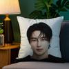 B-Byeon Woo-seok Korea Pillow Case Plush Fabric Soft Double Sided Print Sofa Cushion Cover Throw Pillow Covers