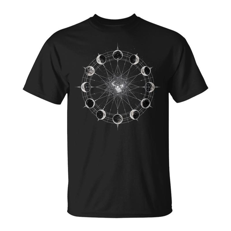 Moon Phases And Geometric For Astrology Lovers T-Shirt