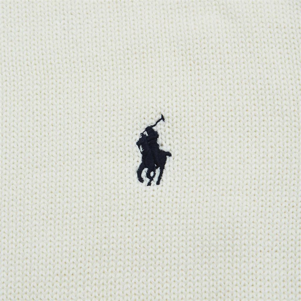 Polo Ralph Lauren Logo Embroidered Crew Neck Long Sleeve Knit Sweater Men Sweater Cream 710810846-035