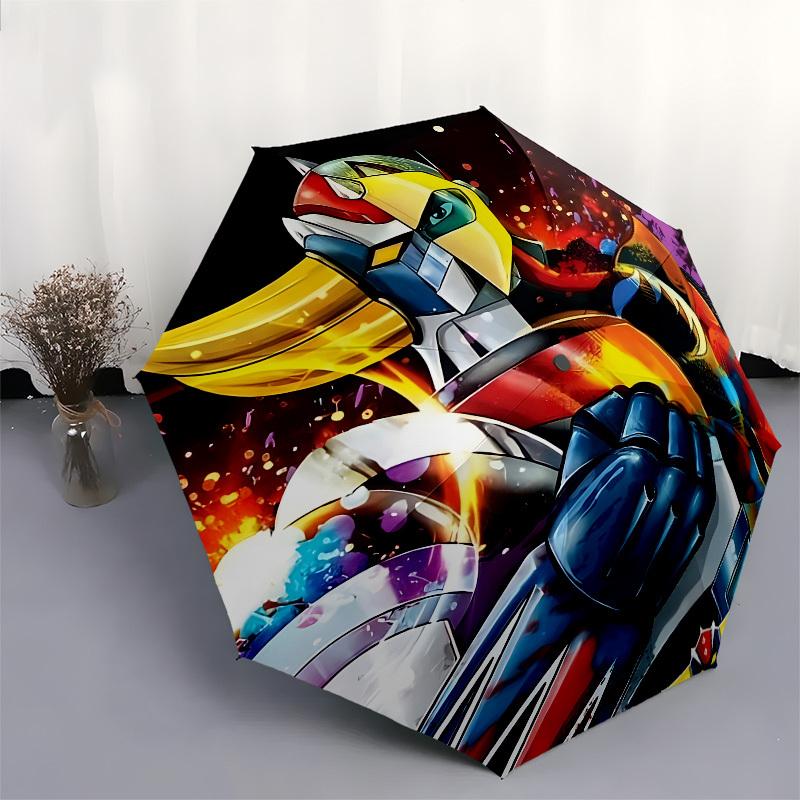 Robotic Warrior Colorful Armor Automatic Opening and Closing, 8 Rib Structure Portable Umbrella, Suitable for Men and Women In All Seasons