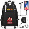 Vegeta Sun Wukong Dragon Ball Ultra USB Headphones Teen Student School Bag Men's and Women's Leisure Travel Backpack
