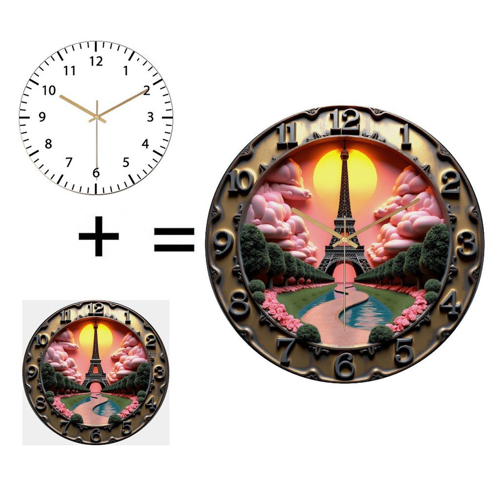 30cm Diameter Glass Wall Clock that Successfully Blends Usefulness with Beauty (White,12 in(30.48cm))