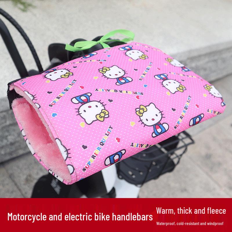 Winter Electric Vehicle Warm PU Leather Handlebar Covers - Rain & Windproof Motorcycle Handguards